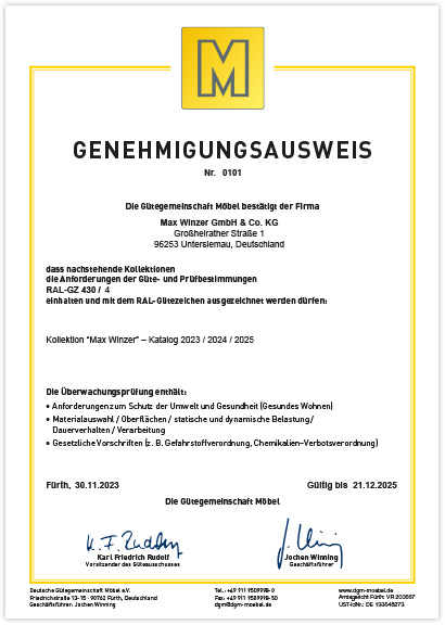 Genehmigungsausweis Goldenes M