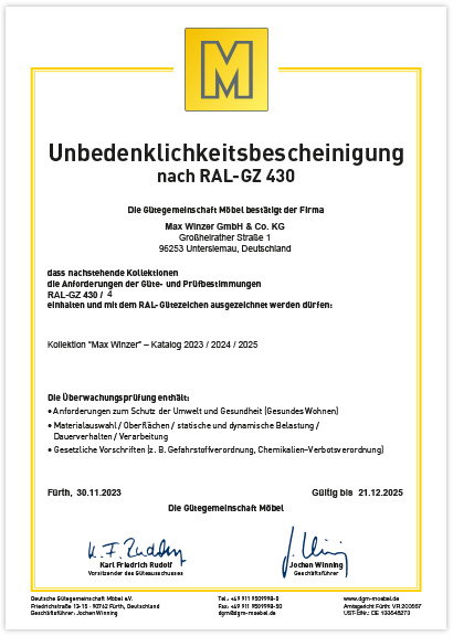Unbedenklichkeitsbescheinigung Goldenes M